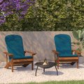 Flash Furniture Teak Adirondack Chairs with Teal Cushions, 2PK 2-JJ-C14501-CSNTL-TEAK-GG